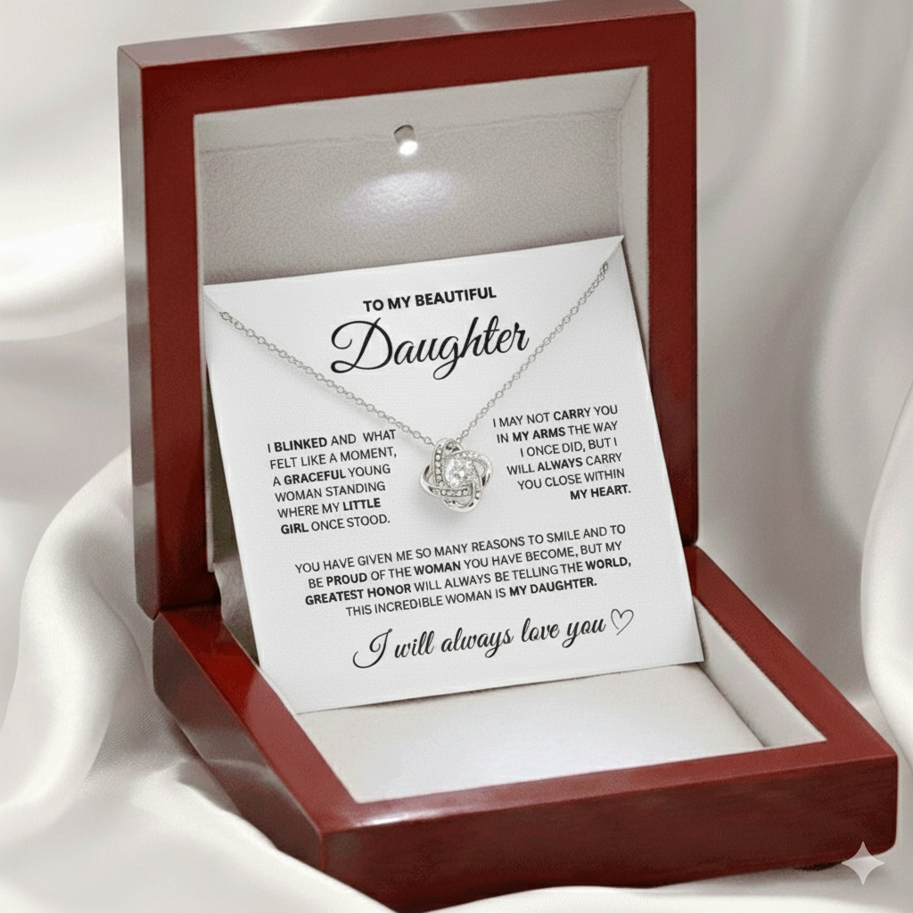 Dad's Love Knot Necklace for Daughter