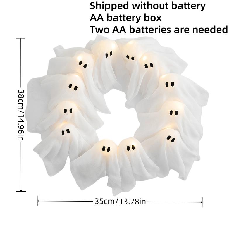GlowBoo™ Halloween Ghost Wreath