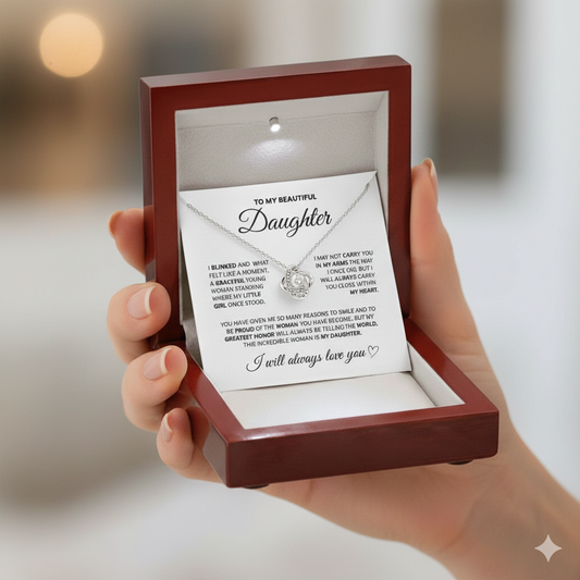 Dad's Love Knot Necklace for Daughter