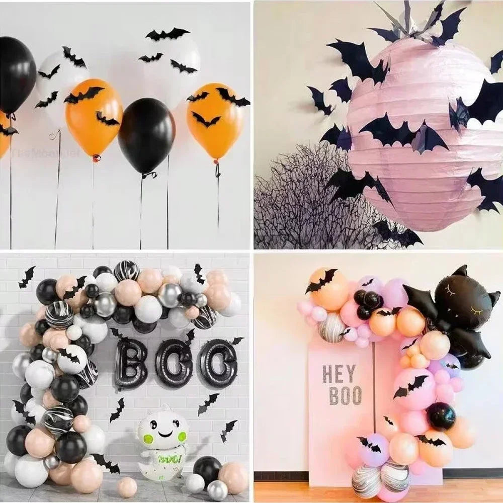 3D Bat Wall Stickers - 60pcs for Halloween Decoration