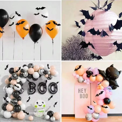 3D Bat Wall Stickers - 60pcs for Halloween Decoration