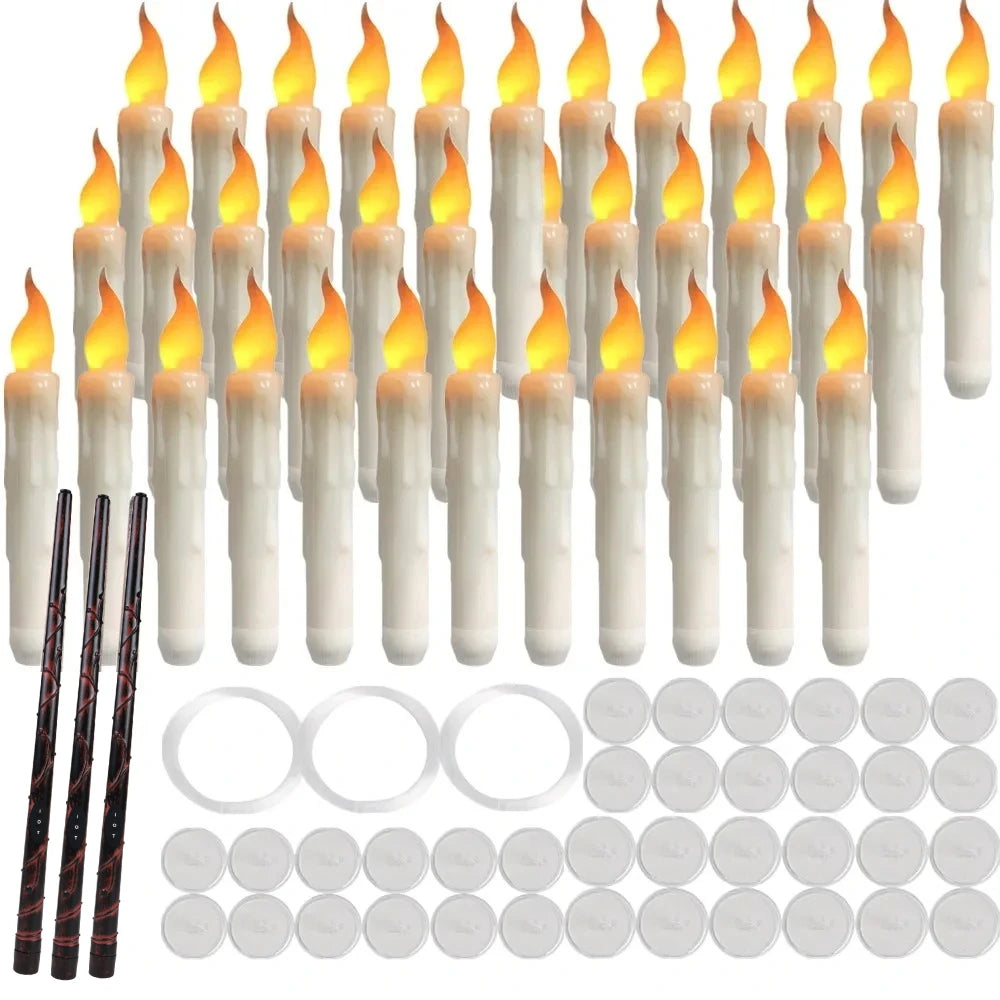 Floating Candles with Magic Wand + LED Halloween / Xmas Party