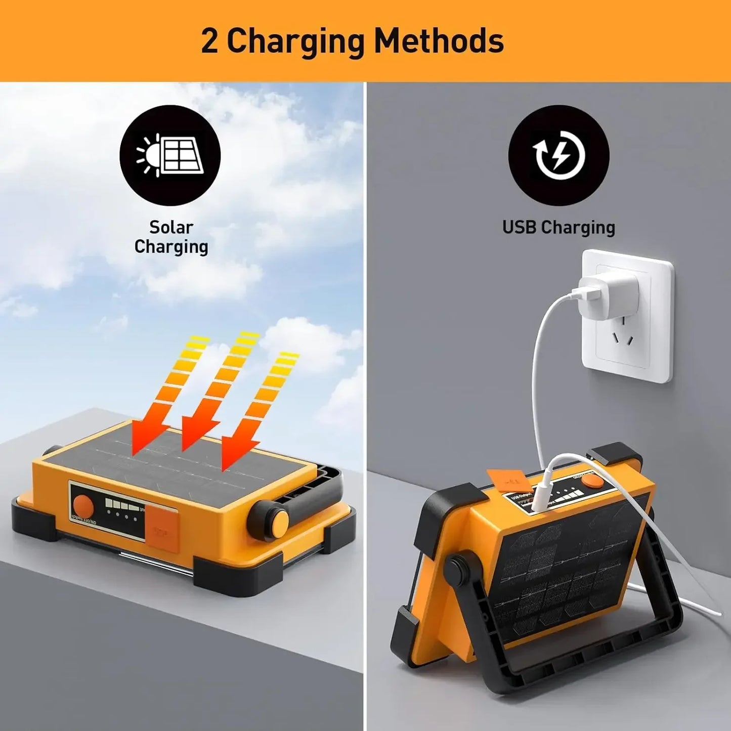 Solar Outdoor Portable Rechargeable LED Flood Light