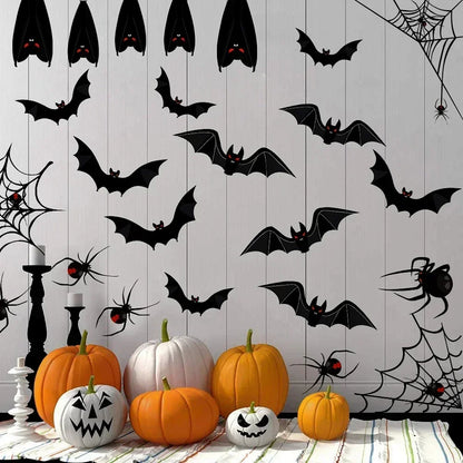3D Bat Wall Stickers - 60pcs for Halloween Decoration