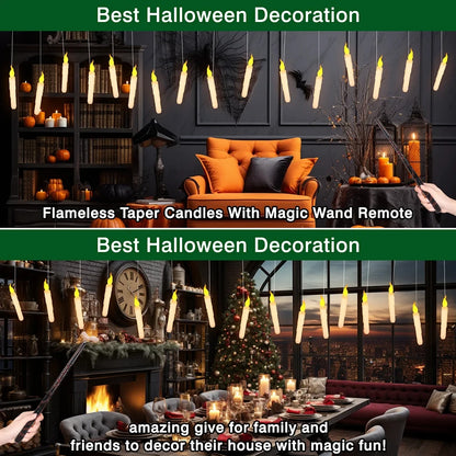 Floating Candles with Magic Wand + LED Halloween / Xmas Party