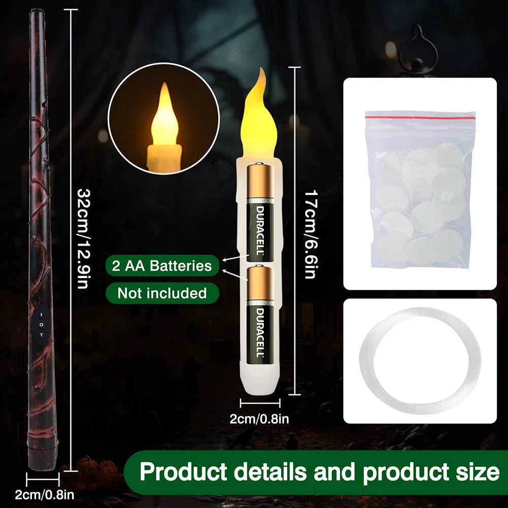 Floating Candles with Magic Wand + LED Halloween / Xmas Party