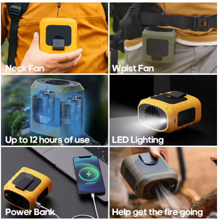 SpiiroAir Cooling Waist Fan with Power Bank and LED