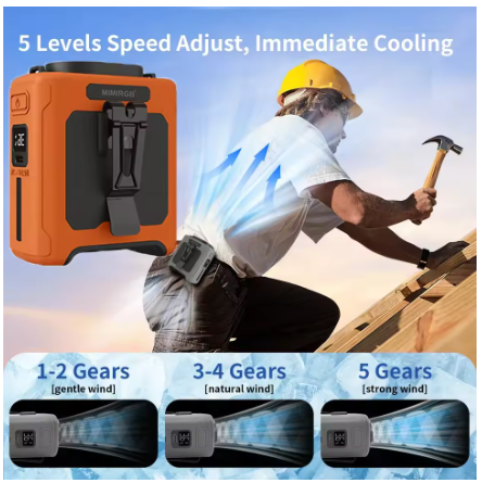 SpiiroAir Cooling Waist Fan with Power Bank and LED