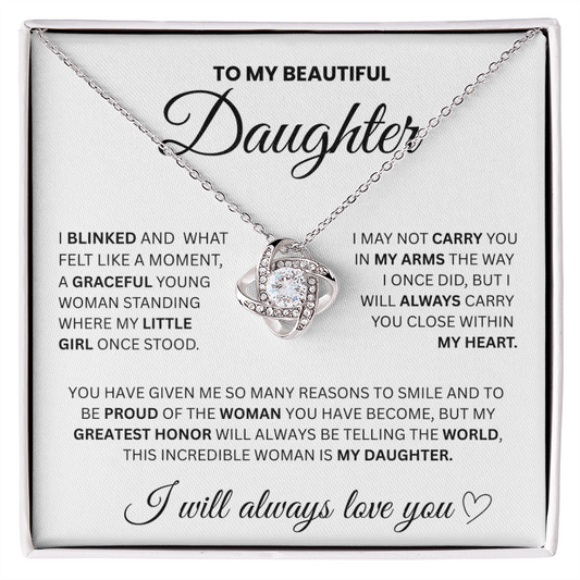 My Beautiful Daughter Love Knot Necklace